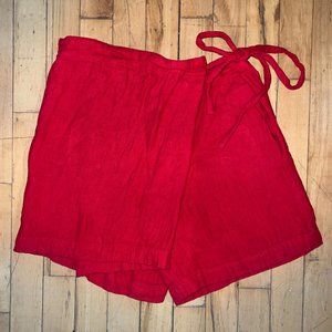 Creatures of Comfort Red Linen Skort